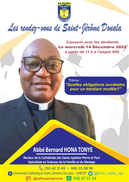 L’abbé Bernard HONA TONYE à Saint Jérôme Douala 